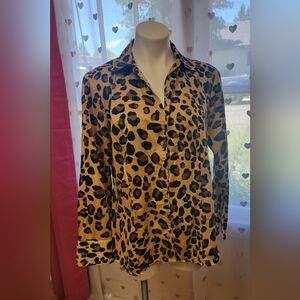 #11 Lane Bryant Cheetah Print Dress Shirt Jacket 18